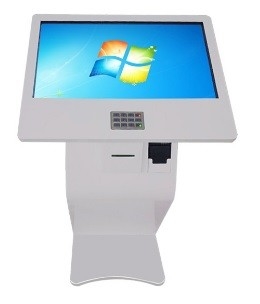 White Touch Screen Computer Table Monitor Size 47&quot; Swanky Shape