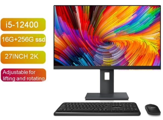 27INCH Intel I5-12400 CPU 16G + 256G SSD All In One Pcs With Win7/8/10/11
