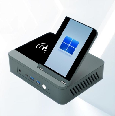 Black/Silver 0.3Kg Mini PC Desktop Host 128G  Storage With Upgradeable Wifi/CPU/OS